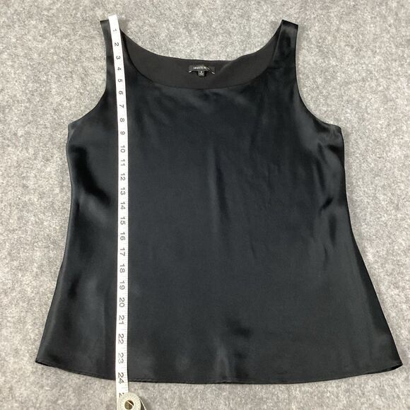 Lafayette 148 New York Tank Top Womens Size 8 Black Ryan Layered Silk Shell - Picture 8 of 10